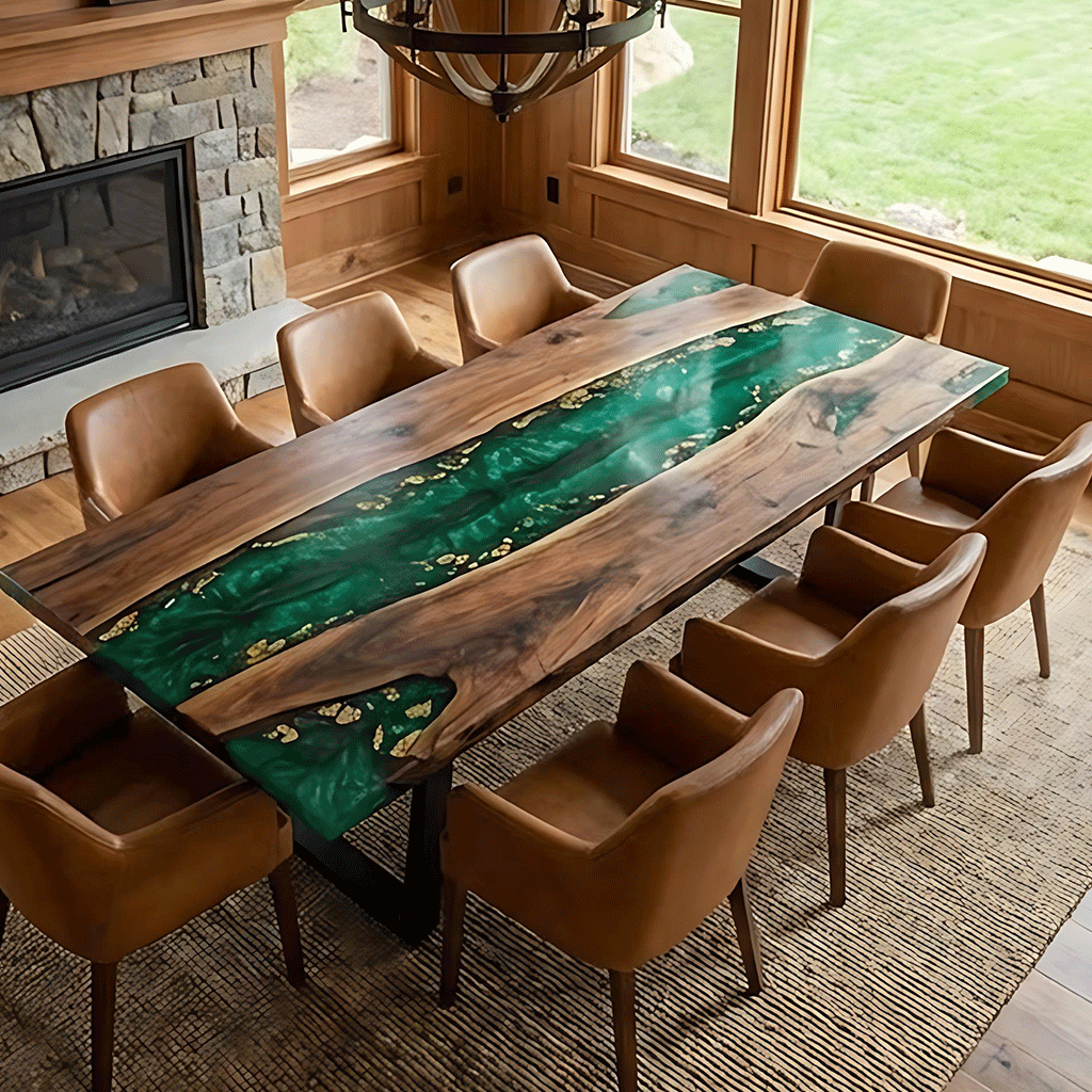 Alpine Emerald Custom Epoxy Table - CET807