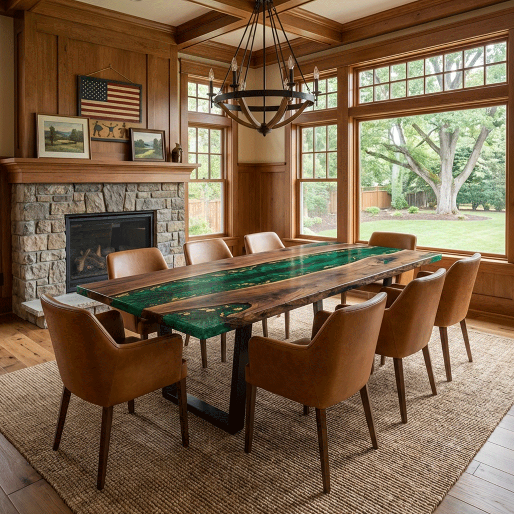 Alpine Emerald Custom Epoxy Table - CET807