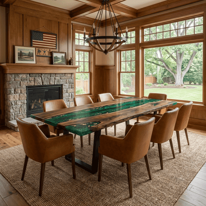 Alpine Emerald Custom Epoxy Table - CET807