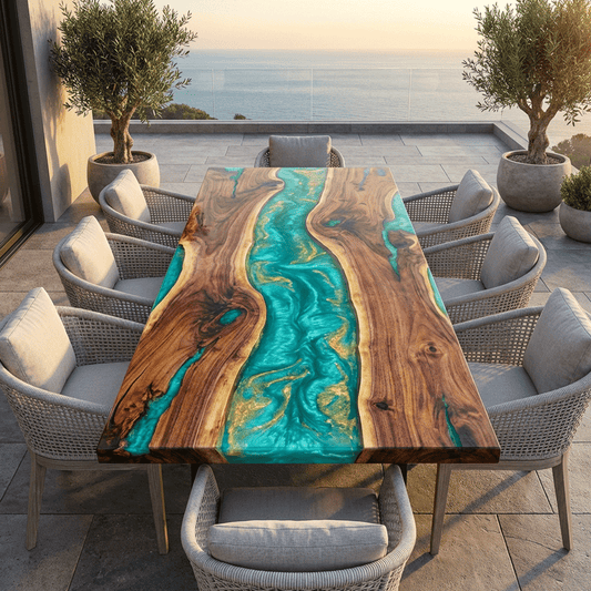 Aqua Serenity Custom Epoxy Table - CET812
