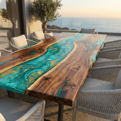 Aqua Serenity Custom Epoxy Table - CET812