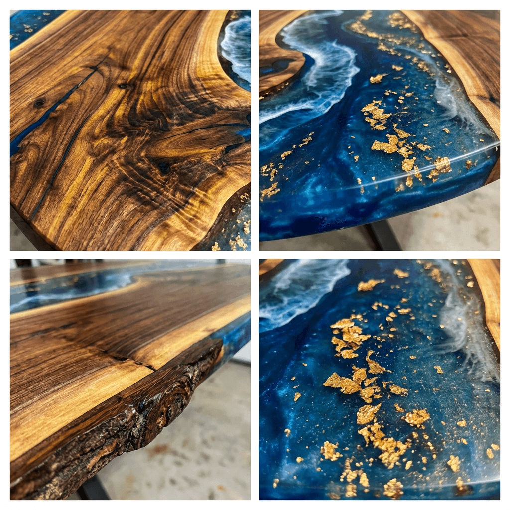 Aqua Timber Wave Custom Epoxy Table - CET602