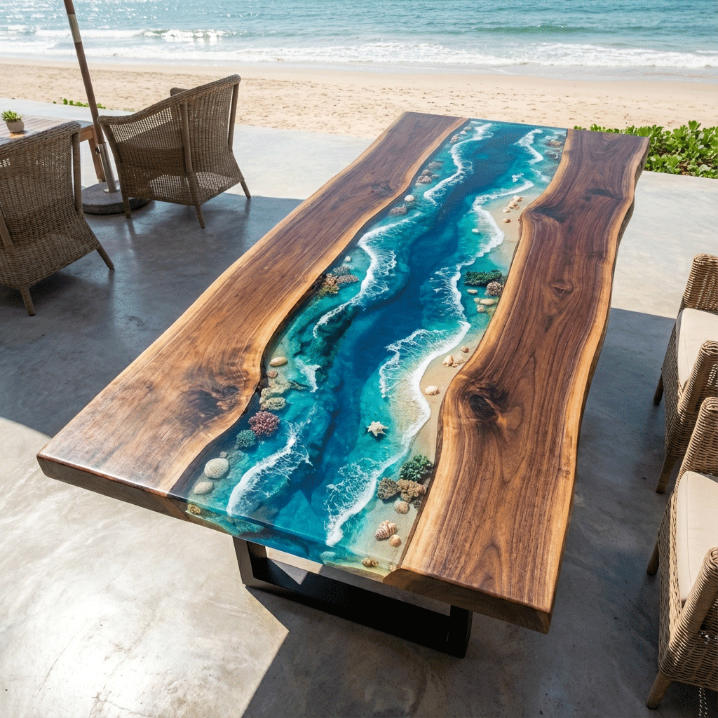 Coastal Paradise Custom Epoxy Table - CET805