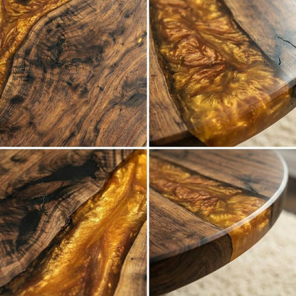 Custom Black Walnut Round Coffee Table  - CET609