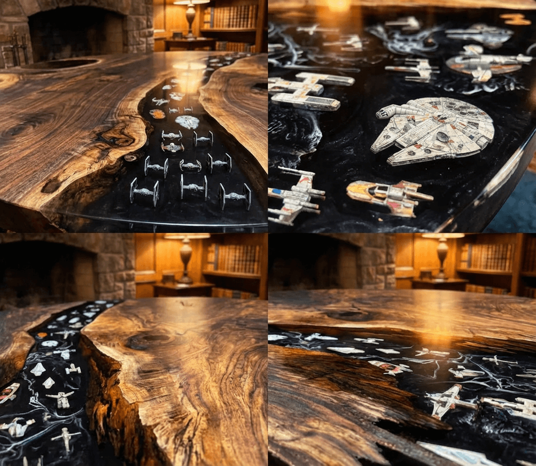 Custom Black Walnut Round Coffee Table - CET605