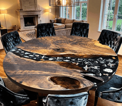 Custom Black Walnut Round Coffee Table - CET605