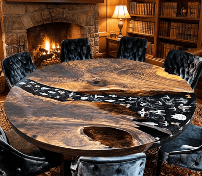 Custom Black Walnut Round Coffee Table - CET605