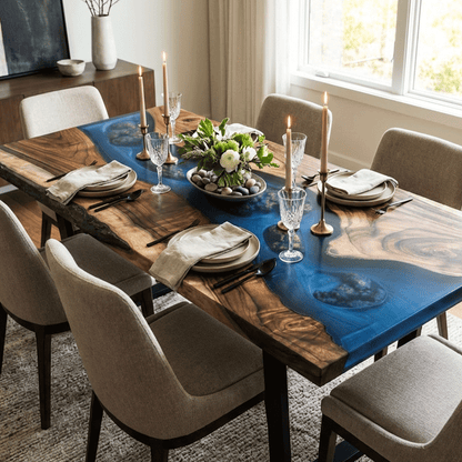 Ethereal Blue Reef Custom Epoxy Table - CET827