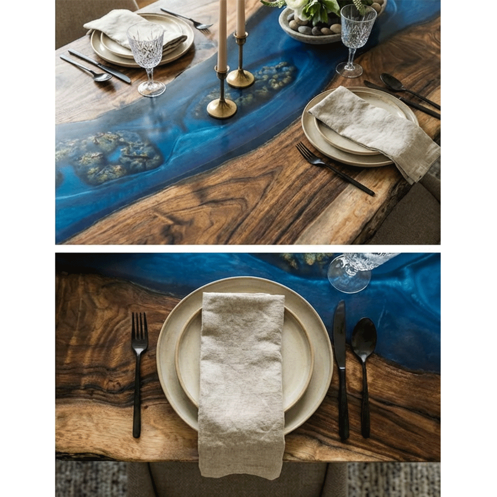 Ethereal Blue Reef Custom Epoxy Table - CET827