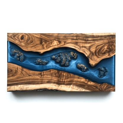 Ethereal Blue Reef Custom Epoxy Table - CET827