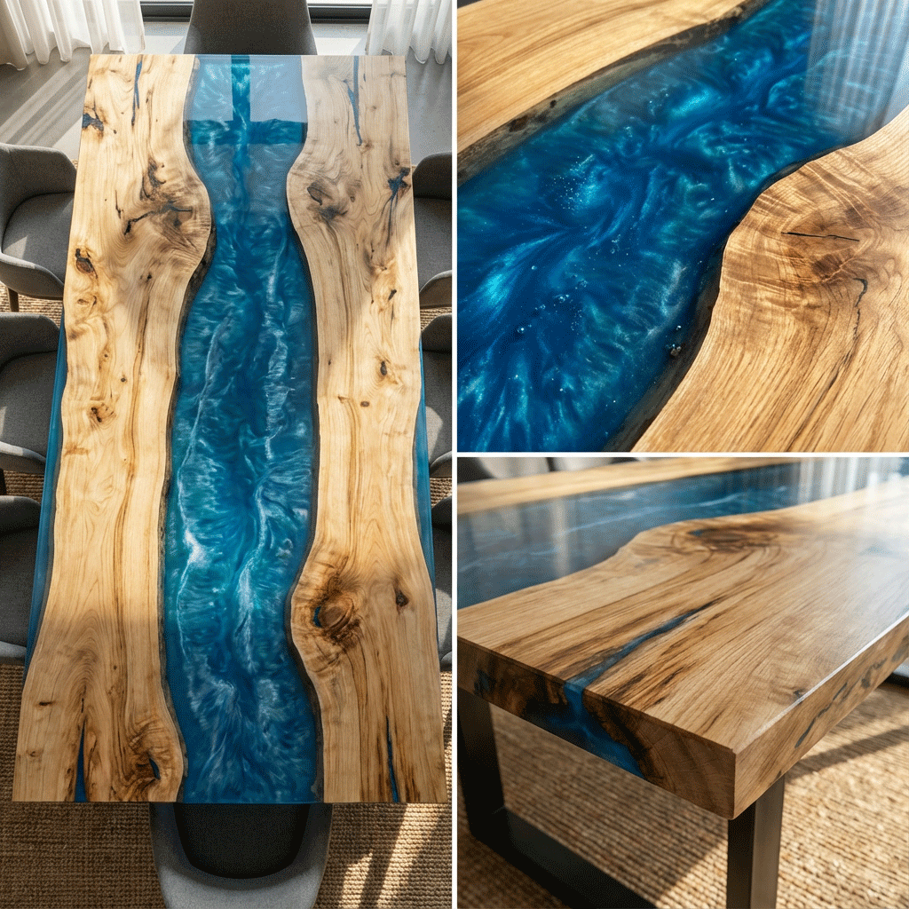 Glacial Azure Custom Epoxy Table - CET803
