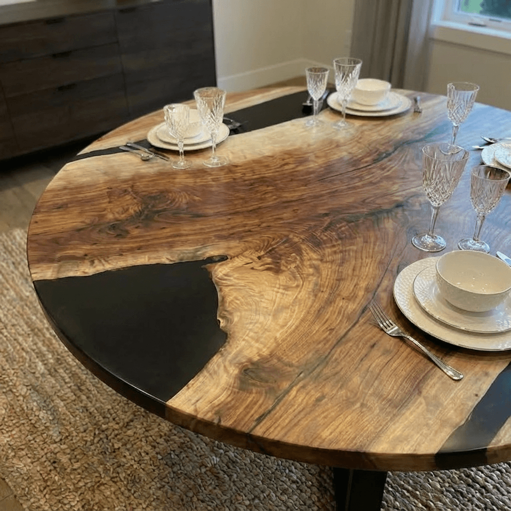 Nocturne Wood Custom Epoxy Table - CET603