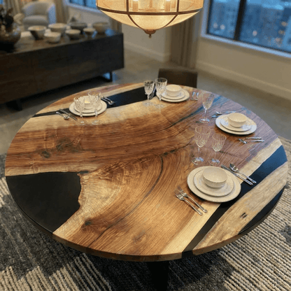 Nocturne Wood Custom Epoxy Table - CET603