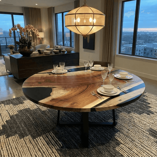 Nocturne Wood Custom Epoxy Table - CET603