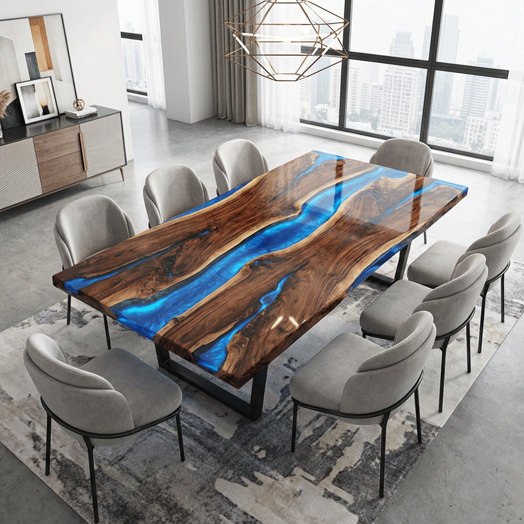 Sapphire Horizon Custom Epoxy Table - CET817
