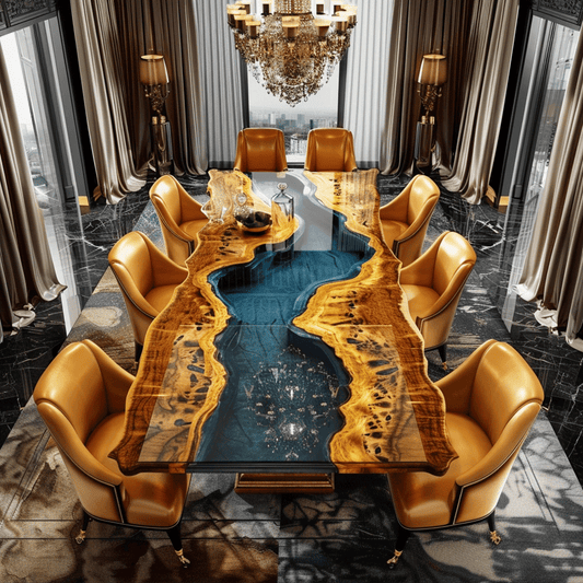 Sovereign Teal Custom Epoxy Table - CET820