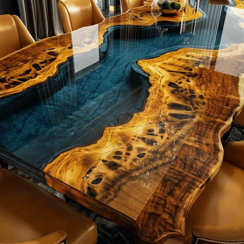 Sovereign Teal Custom Epoxy Table - CET820