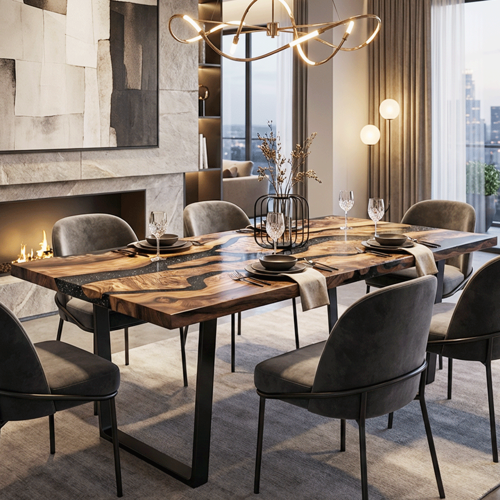 Stardust Silhouette Custom Epoxy Table - CET835