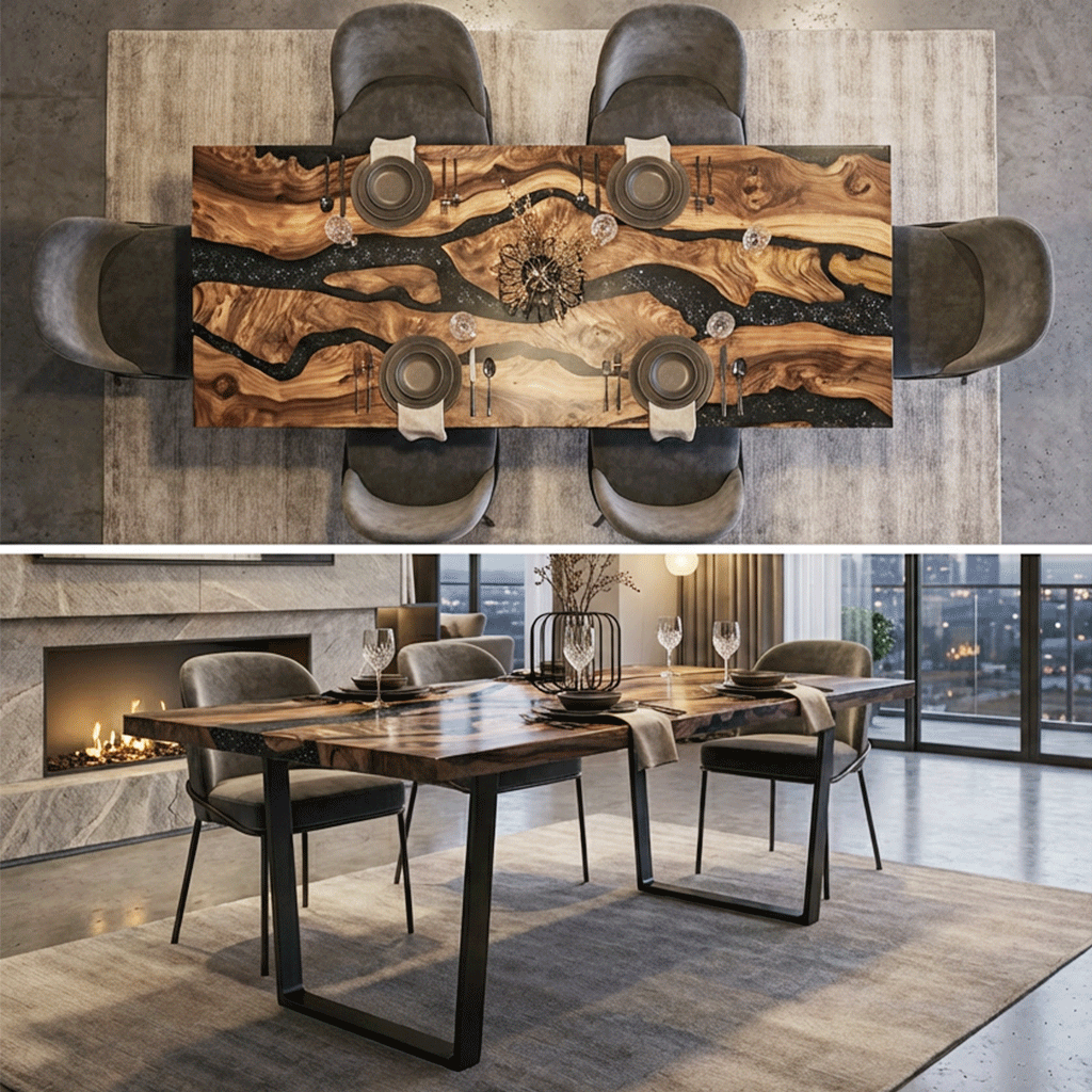 Stardust Silhouette Custom Epoxy Table - CET835