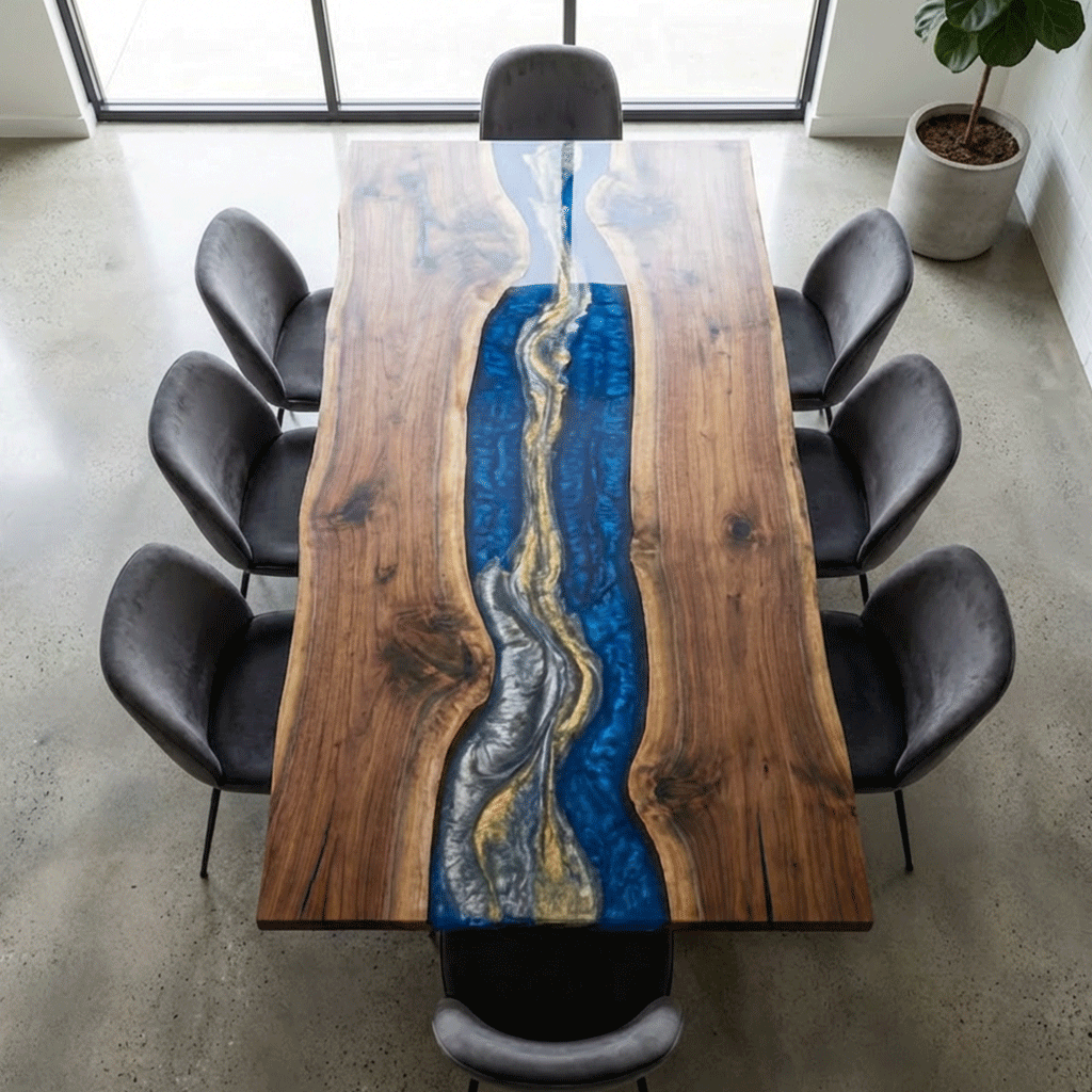 Stormy Indigo Custom Epoxy Table - CET811