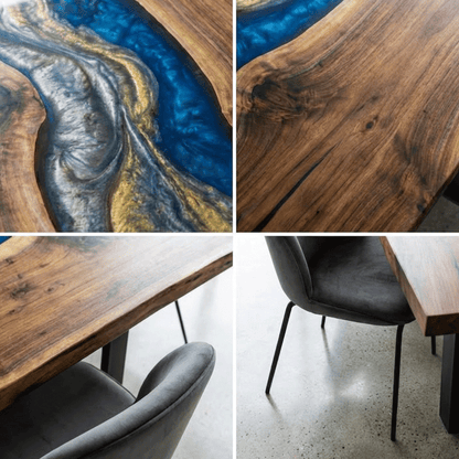 Stormy Indigo Custom Epoxy Table - CET811