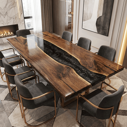 The Midnight Obsidian Custom Epoxy Table-CET816