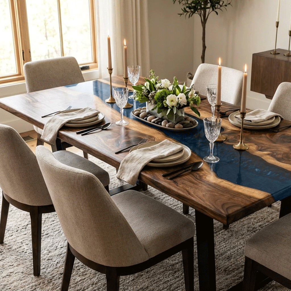 The Nordic Blue Custom Epoxy Table - CET826
