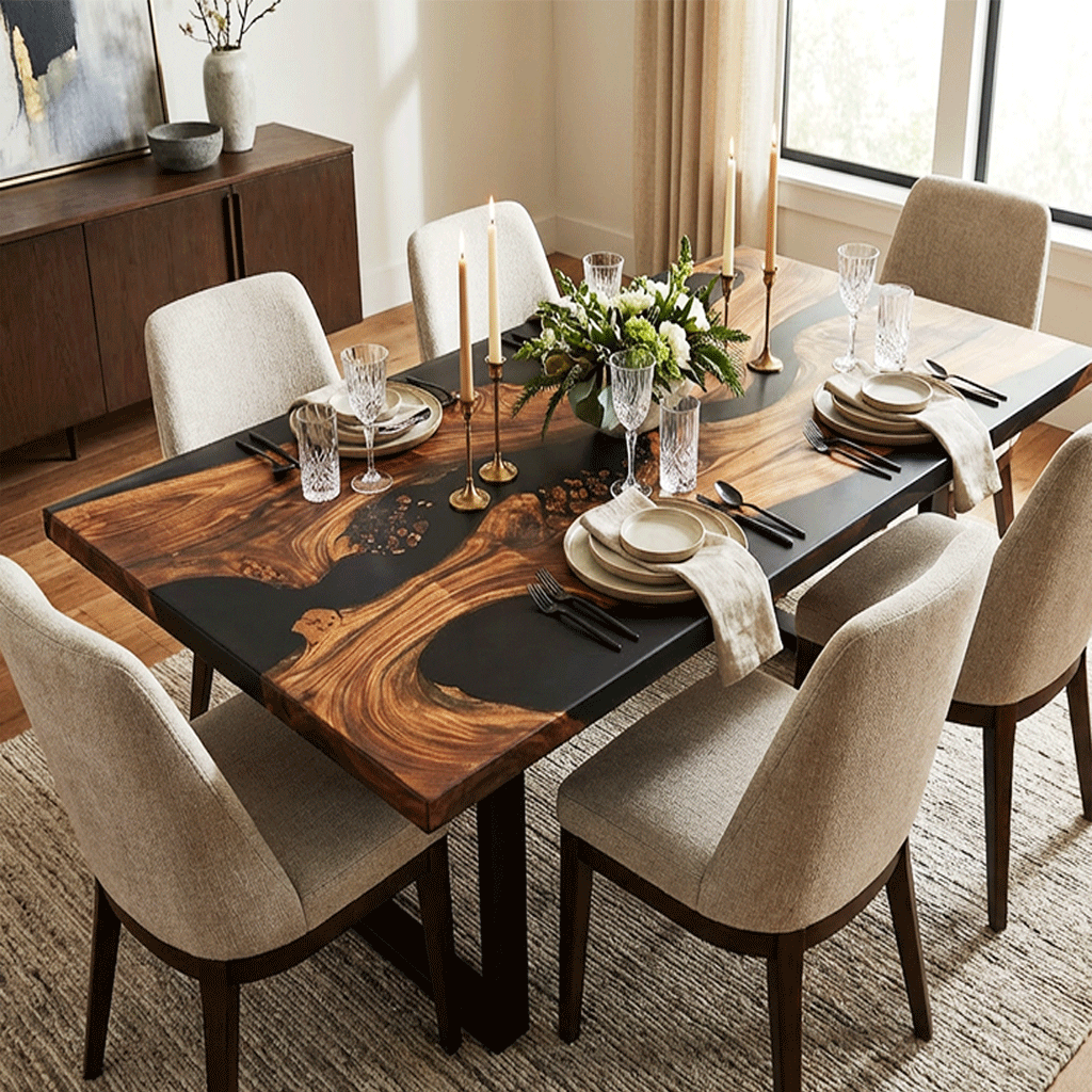 The Obsidian Nightfall Custom Epoxy Table - CET825