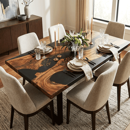 The Obsidian Nightfall Custom Epoxy Table - CET825