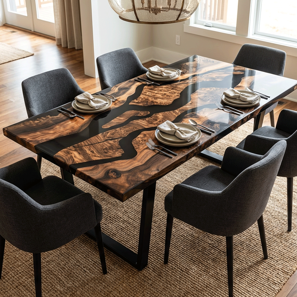 The Obsidian Vein Custom Epoxy Table - CET823