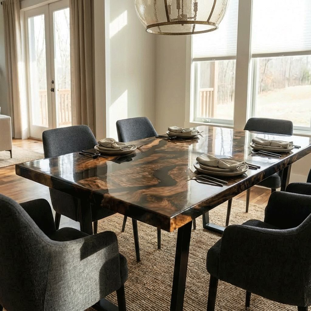 The Obsidian Vein Custom Epoxy Table - CET823